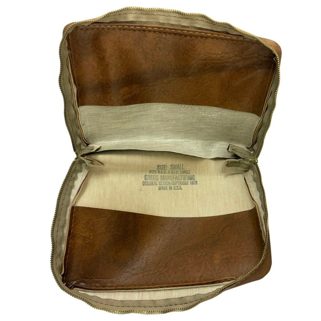 Vintage 1978 Gregg Leather Bible Cover Small Zipper Case Brown USA