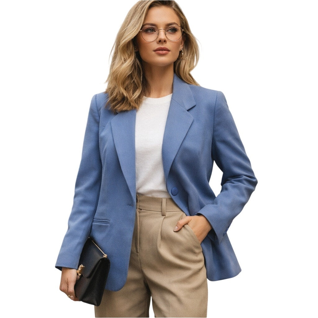 Vintage 80s Pendleton Wool Blazer Sky Blue USA Lined Jacket Women's 6P