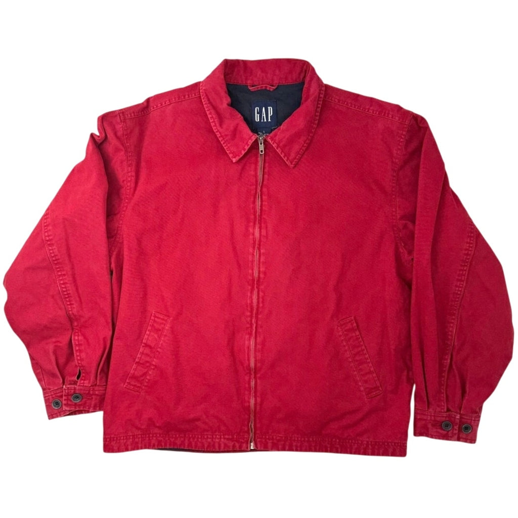 GAP Men's Red Cotton Zip Jacket Large Casual Lightweight Bomber Coat