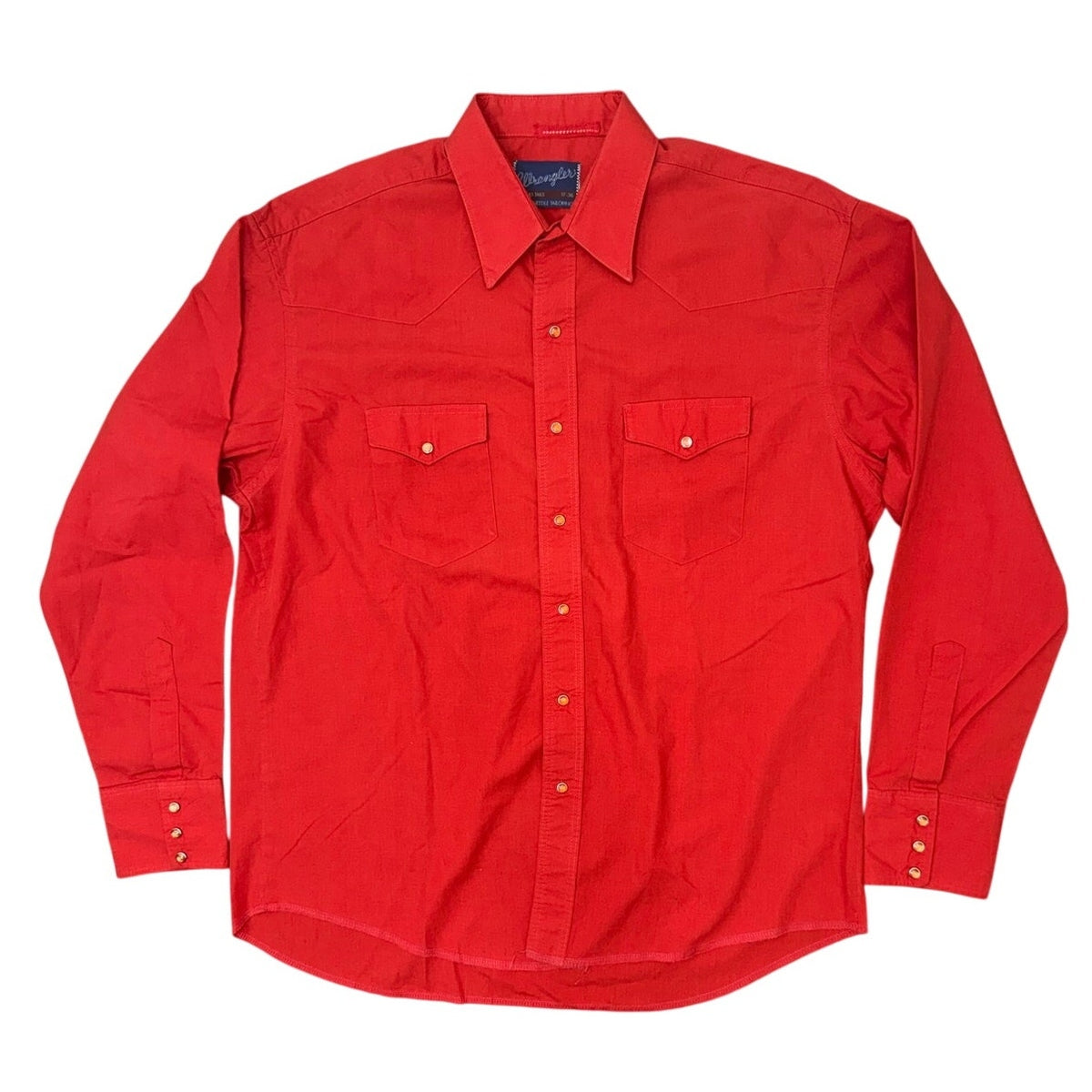 Vintage 80s Men’s 17-36 XL Wrangler Red Snap Western Shirt
