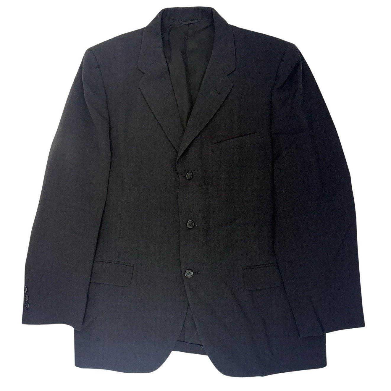Vintage 1960s Black Charcoal Wool Suit 42R 36x29 Mad Men Mod Weiners