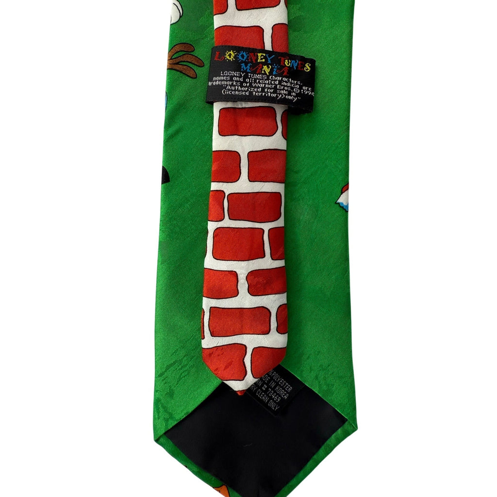 Vintage 90s Looney Tunes Christmas Tie Tweety Tasmanian Devil Holiday