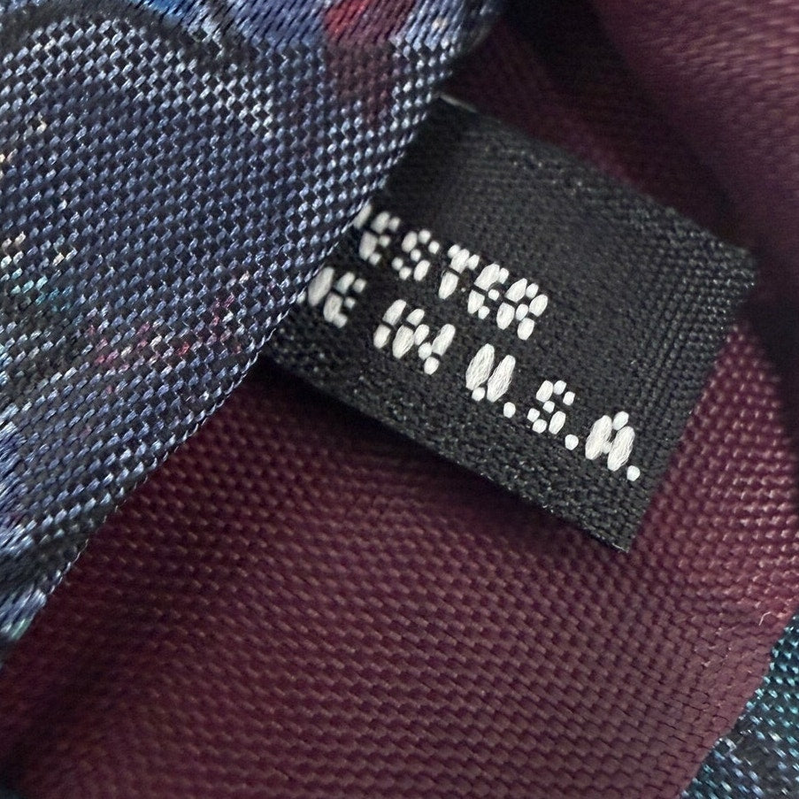 Vintage Executive Collection USA Abstract Wide Necktie Blue Purple 58" Polyester