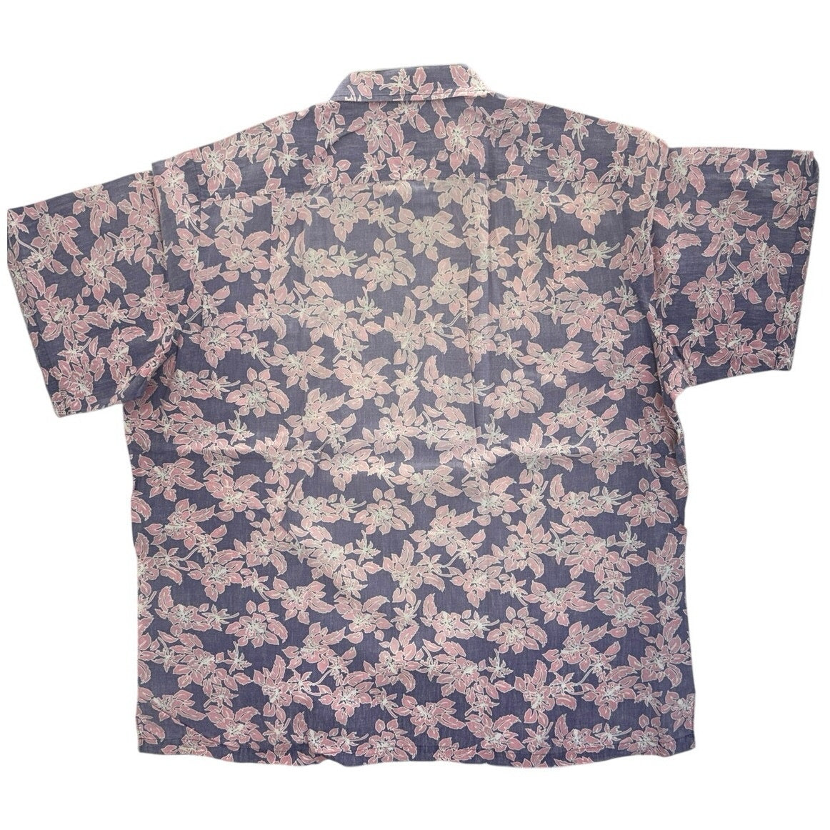 Vintage 80s Cooke Street Hawaiian Reverse Print Floral Camp Shirt XL