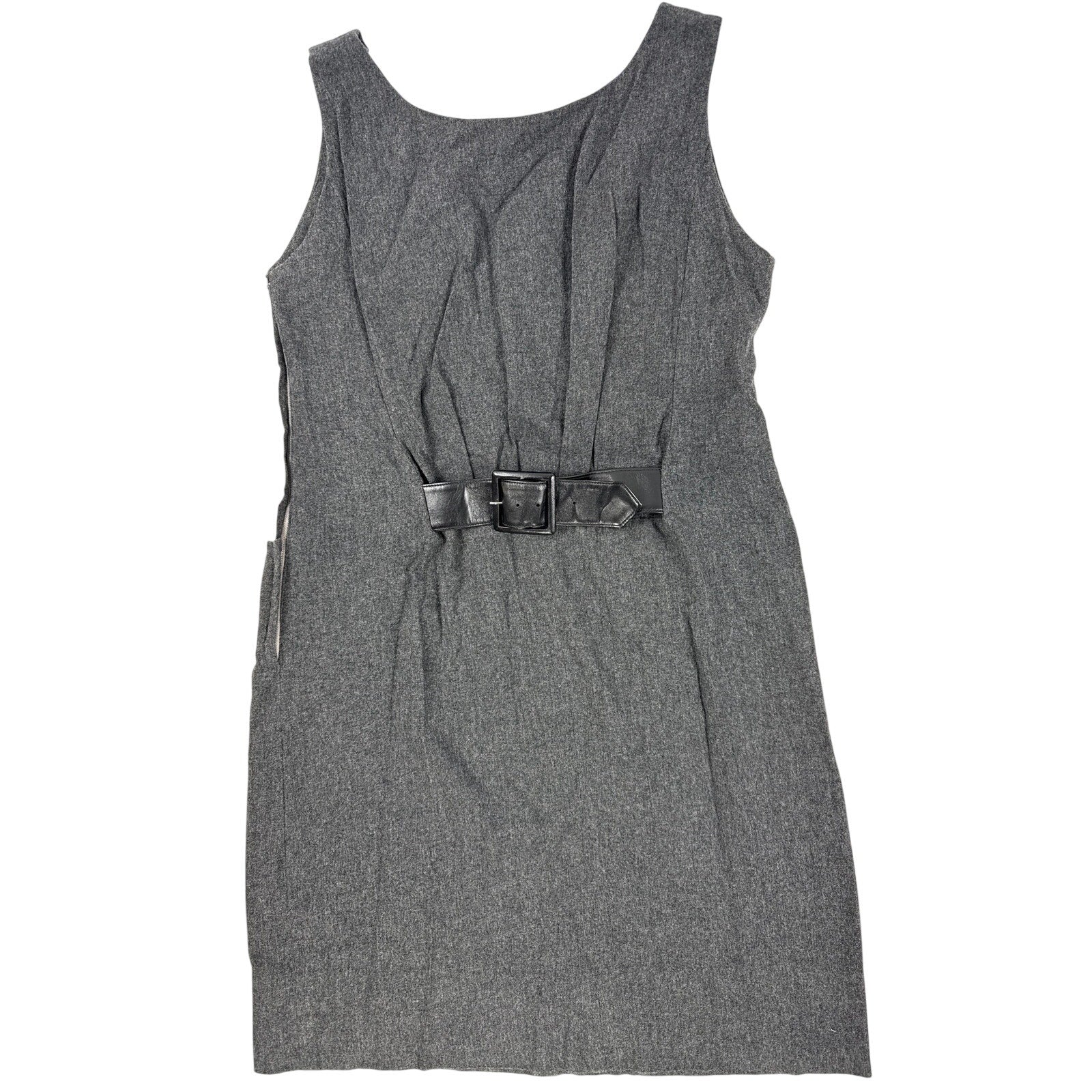 Vintage 1970s Lane Bryant Jr Plenty Gray Wool Two-Way Shift Dress Women's Large
