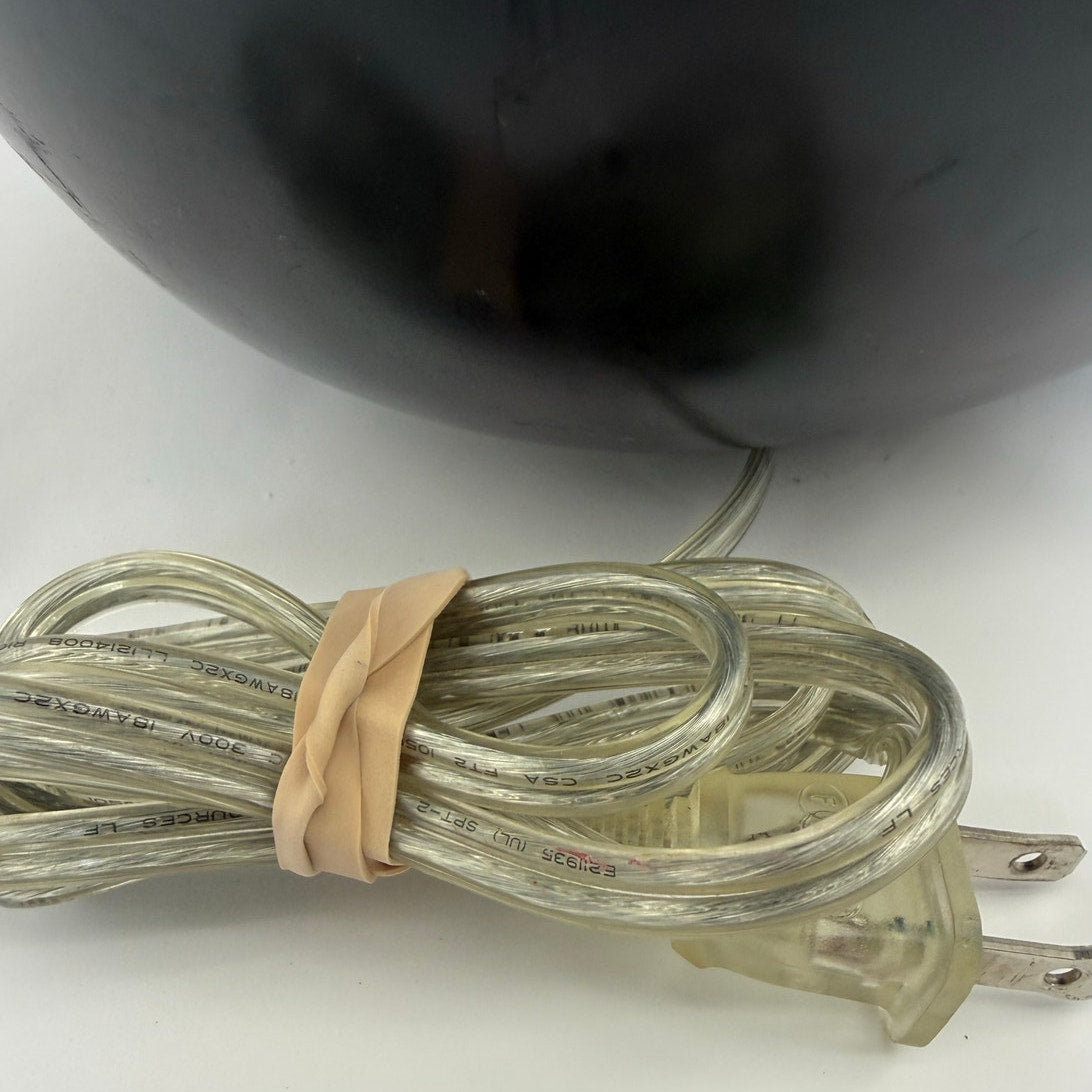 Vintage 60s Black Teardrop Table Lamp 22” Mid Century Modern Style