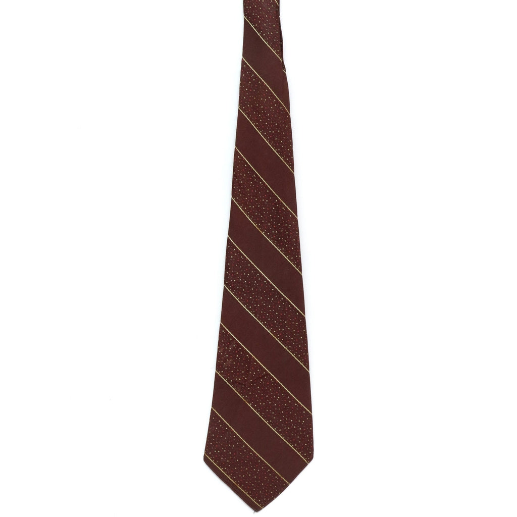 Vintage 1940s Joe Weiner Wine Burgundy Striped Rayon Men's Tie 3.5” x 46.5”