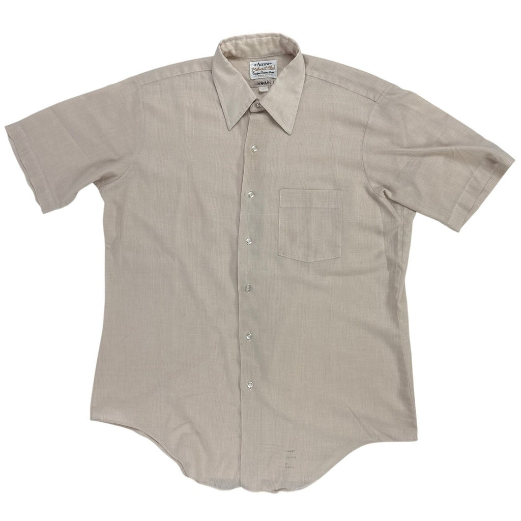 Vintage 70s Arrow Belmont Club Beige Textured Shirt Men’s Large