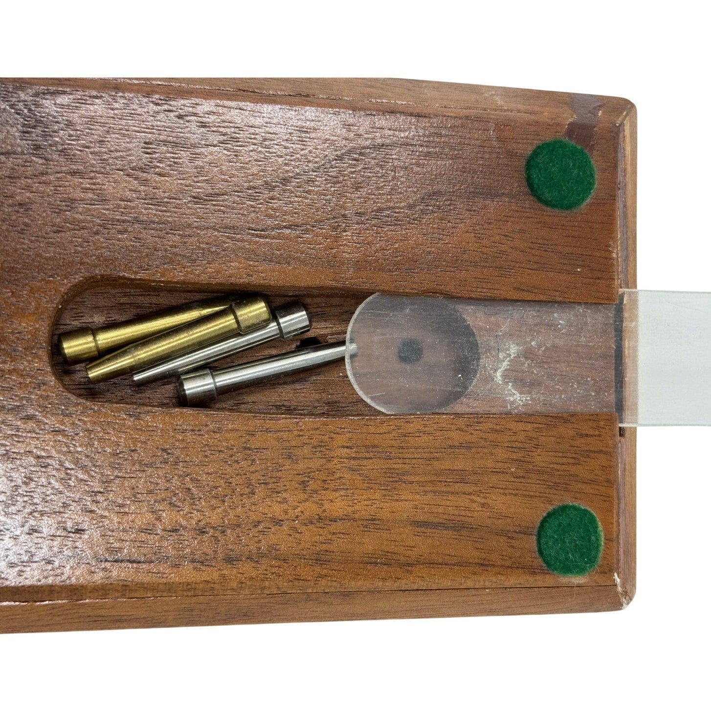 Vintage 60s Wood Metal Cribbage Game Board 15.5” Brass Peg Board MCM