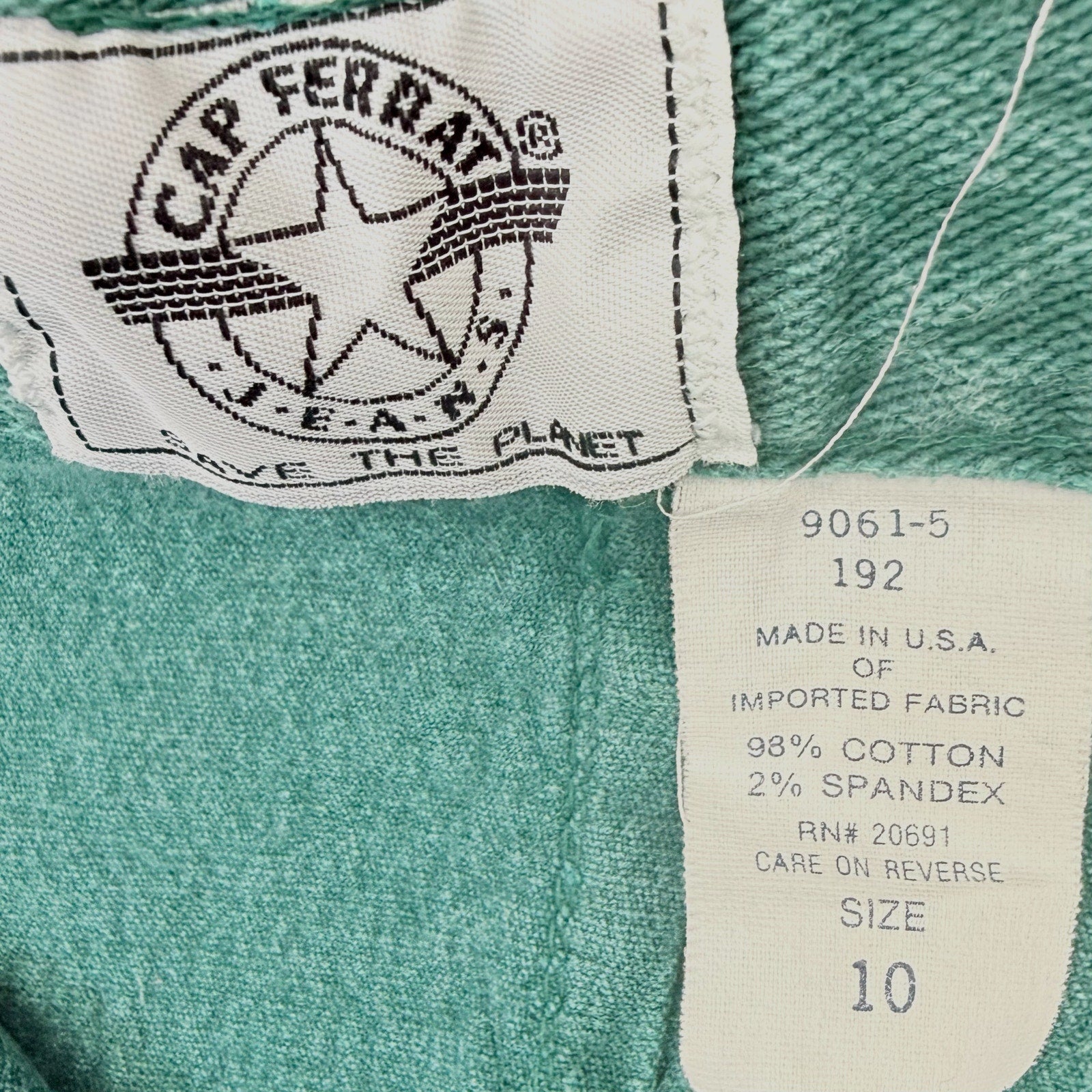 Vintage 80s Women's 10 Green Mom Jeans CAP Ferrat Teal USA Made