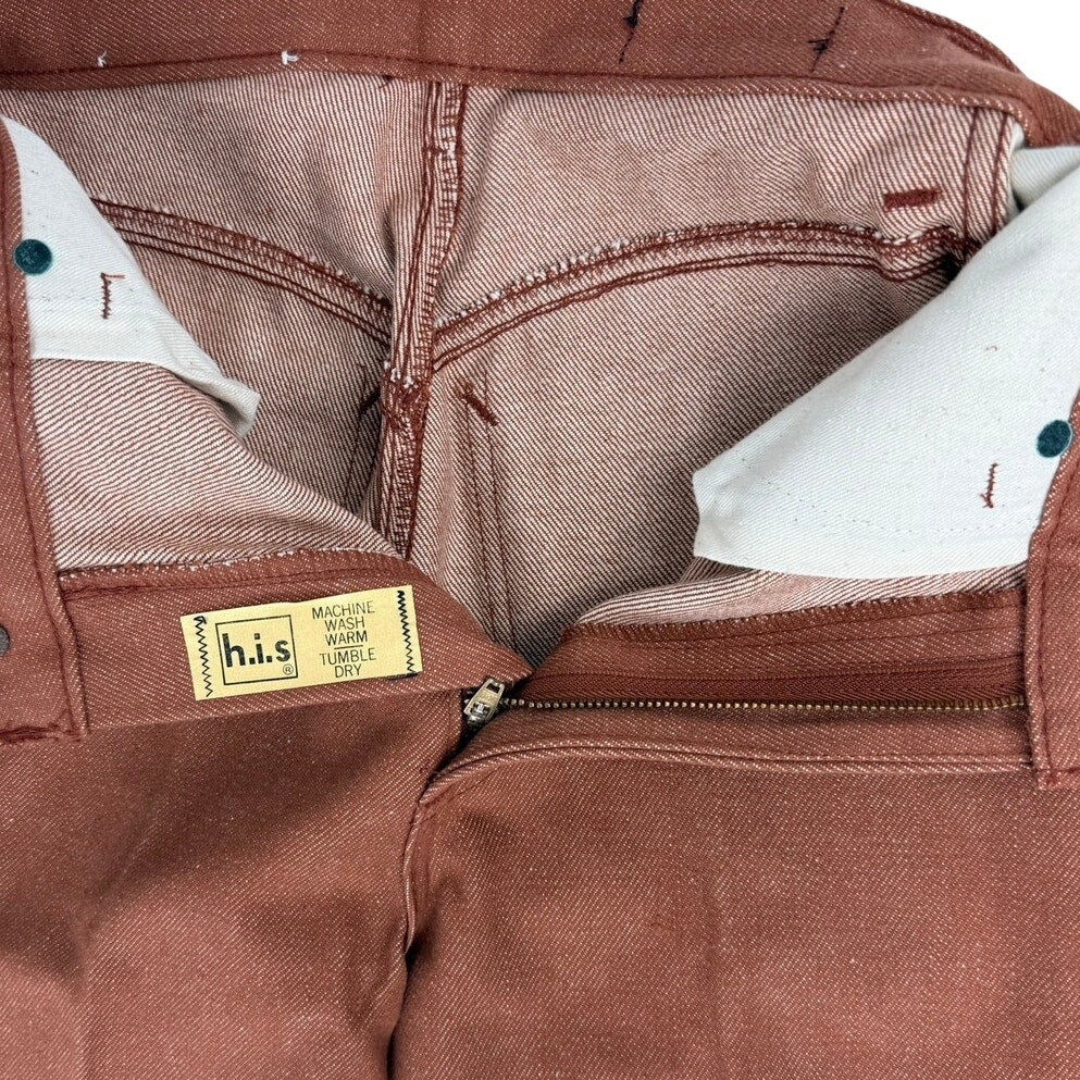 Vintage 80s Chic by H.I.S. Super Straight High Rise Brown Pants Women's 28x33