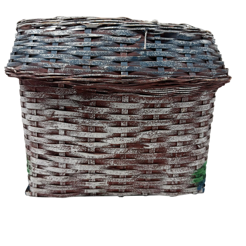 Vintage 70s Rosenthal Netter Wicker Basket Hand Painted "Bake Shop"