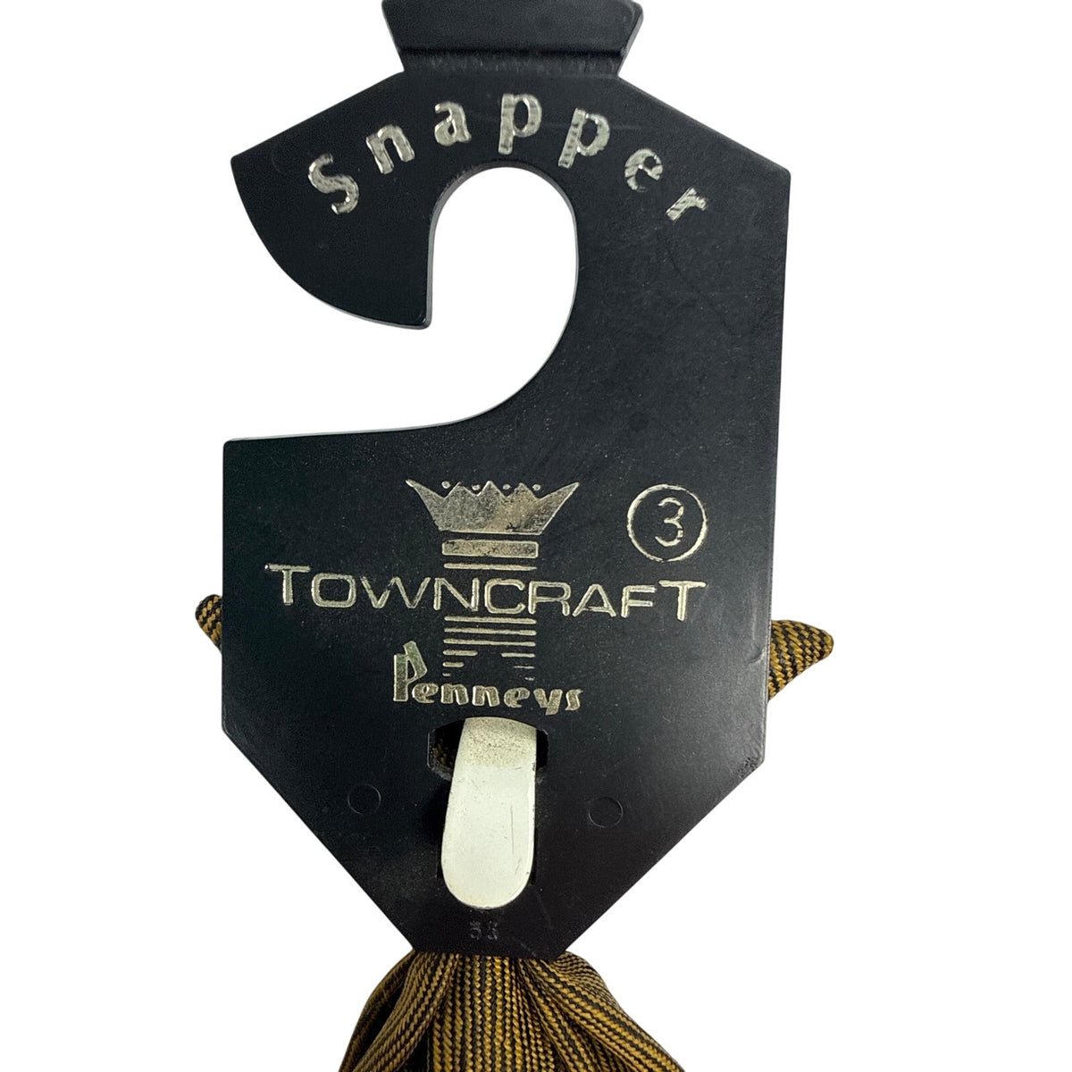 Vintage 60s Towncraft Penneys Olive Green Skinny Snapper Clip-On Tie 17”