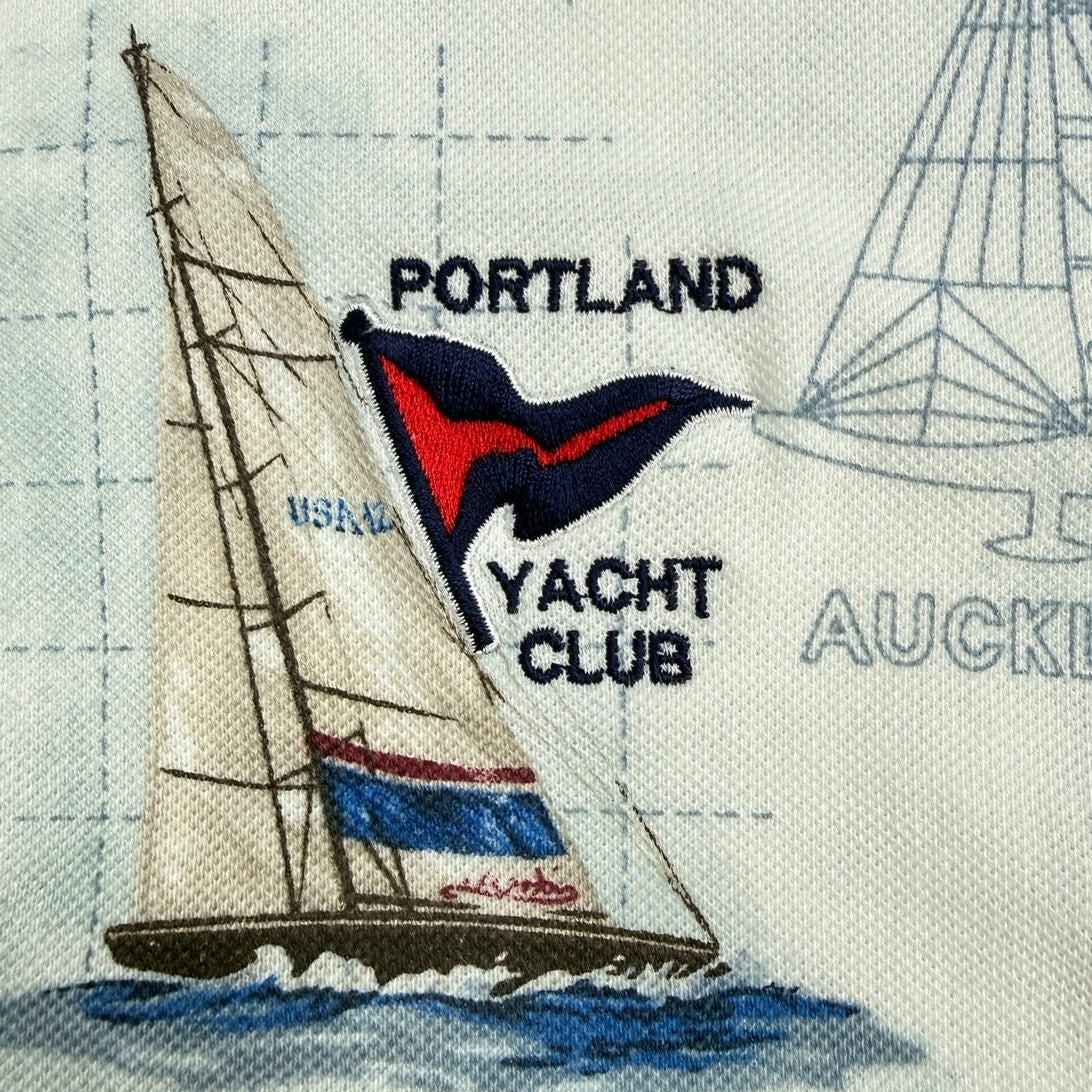Vintage 2000 Bimini Bay Americas Cup Auckland Nautical Polo Shirt Mens Large
