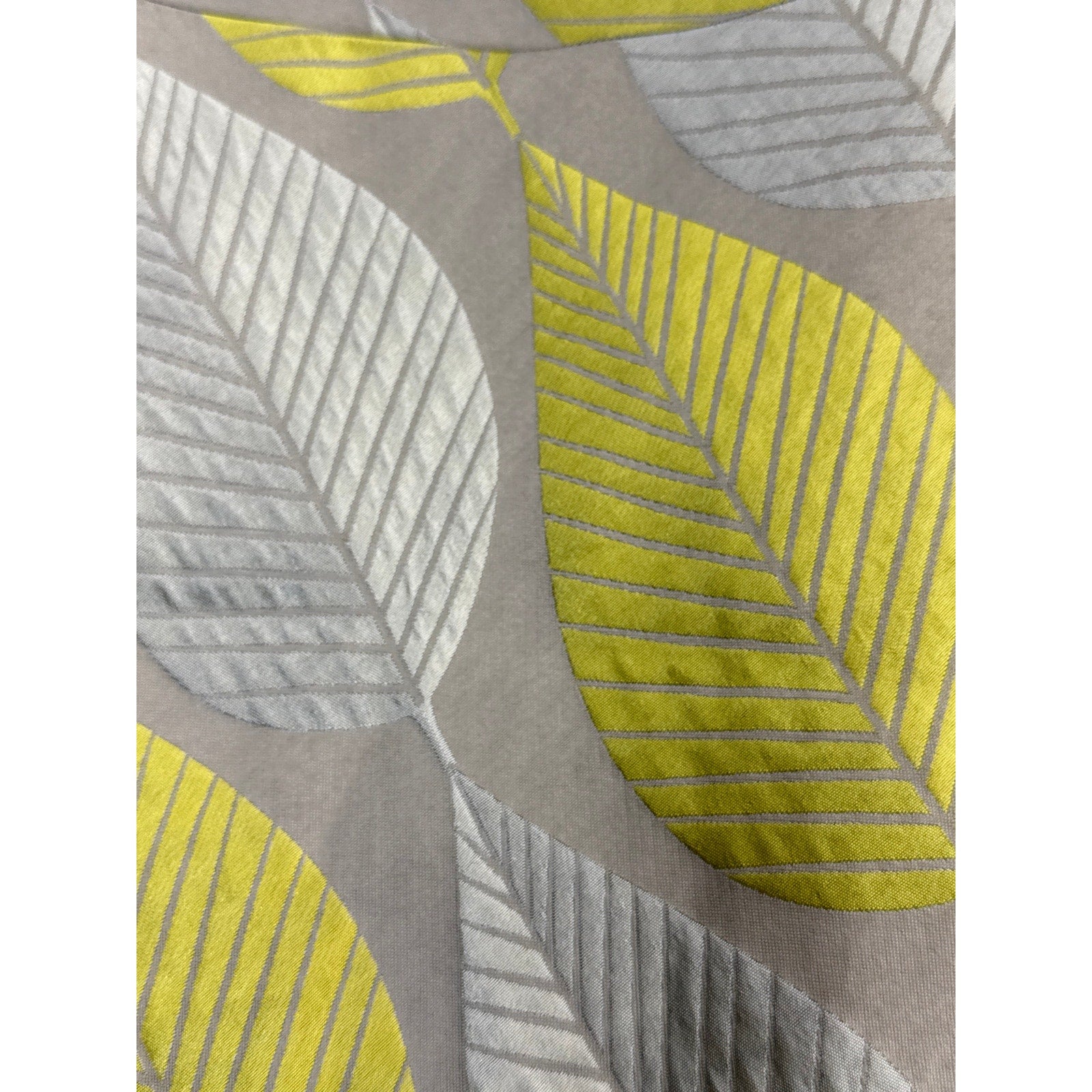 Vintage 90s Silver Chartreuse Sleeveless A-Line Rayon Dress Leaf Women's Medium