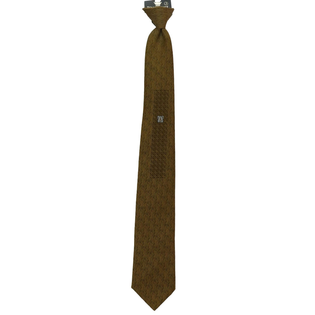 Vintage 60s Towncraft Penneys Olive Green Skinny Snapper Clip-On Tie 17”