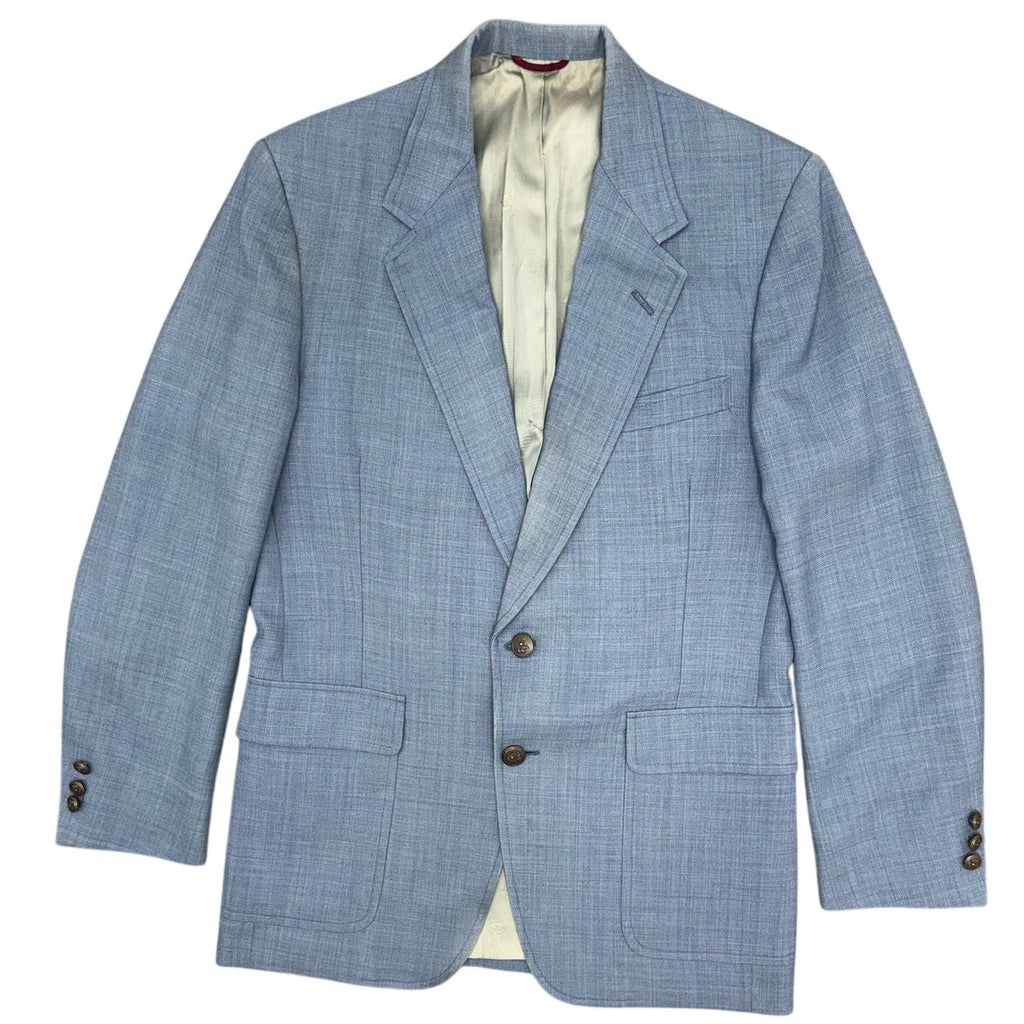 Vintage 70s Hart Schaffner Marx Sky Blue Sport Coat Blazer 38 Wool Look