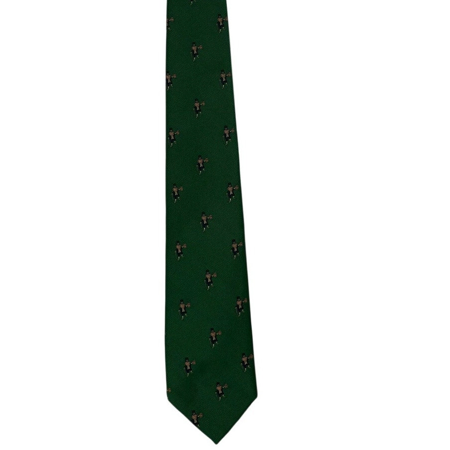 Vintage 90s Robert Talbott Nordstrom Leprechaun Silk Tie Green Novelty Necktie