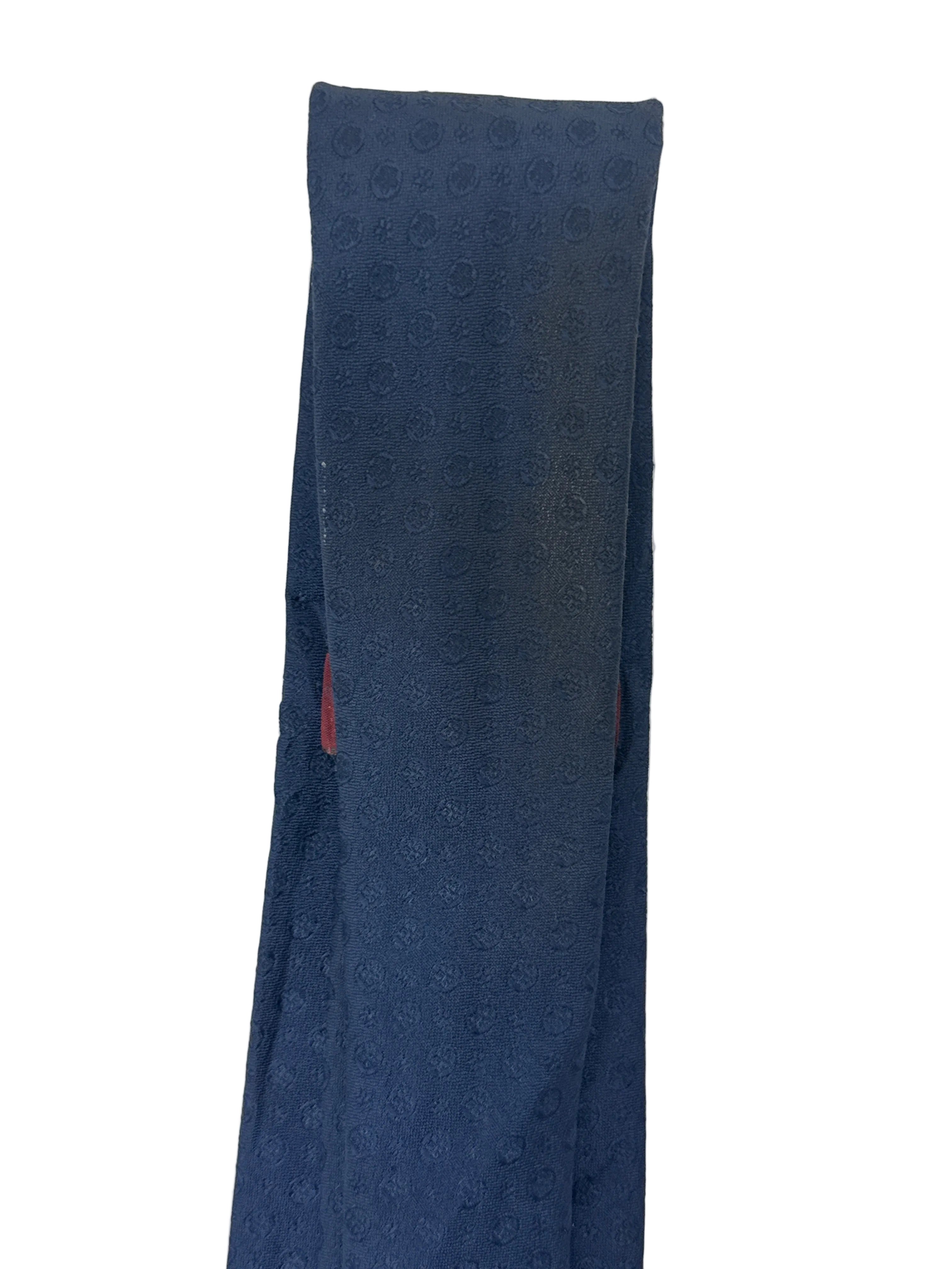 Vintage 60s Velducci Navy Textured Polyester Tie Slim 3.25"