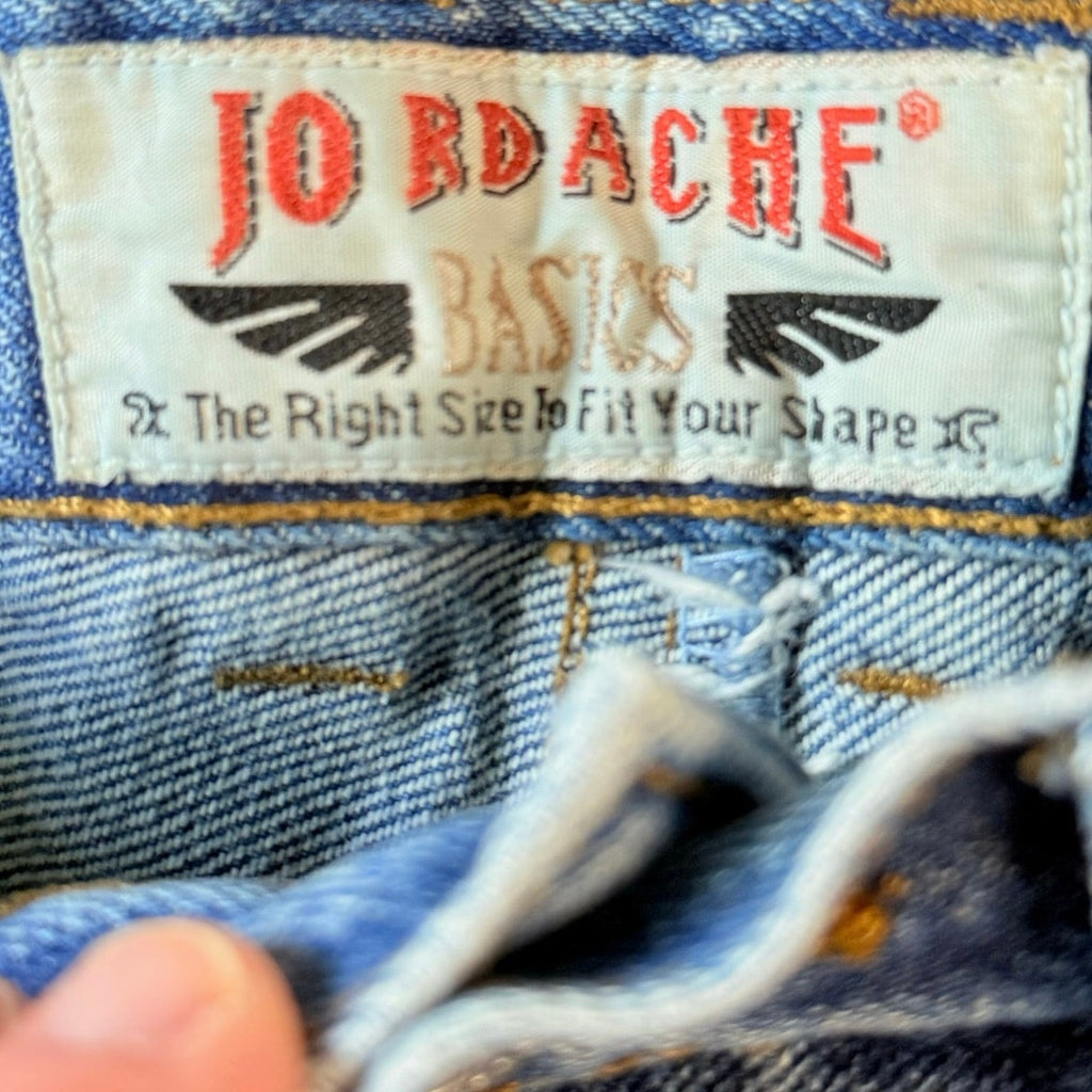 Vintage 90s Women's 7/8 High Waist Denim Jean Skirt Button Down Jordache