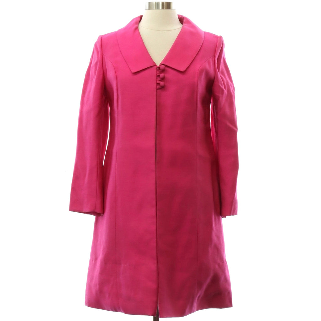 Vintage 60s Women’s Medium Jack Bloom Pink Swing Coat A-Line Rayon Acetate