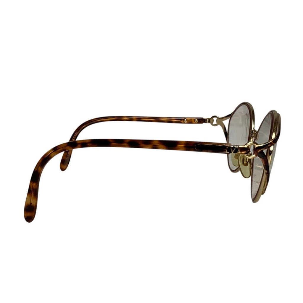 Vintage 90s Valentino Garavani Gold Tortoise Oval Sunglasses 58-14