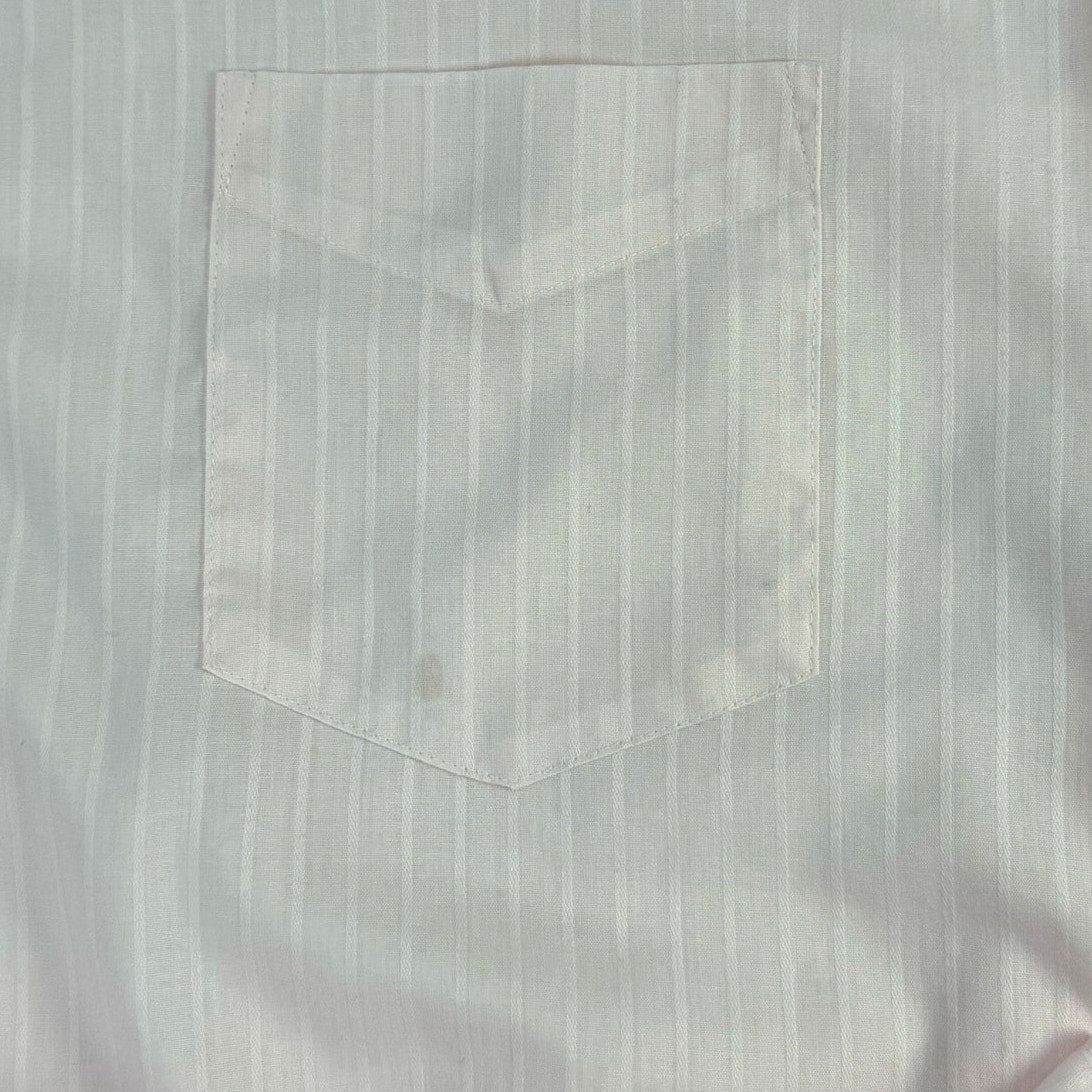 Vintage 80s Ketch Mens XL Pink Striped Long Sleeve Dress Shirt 17 34/35