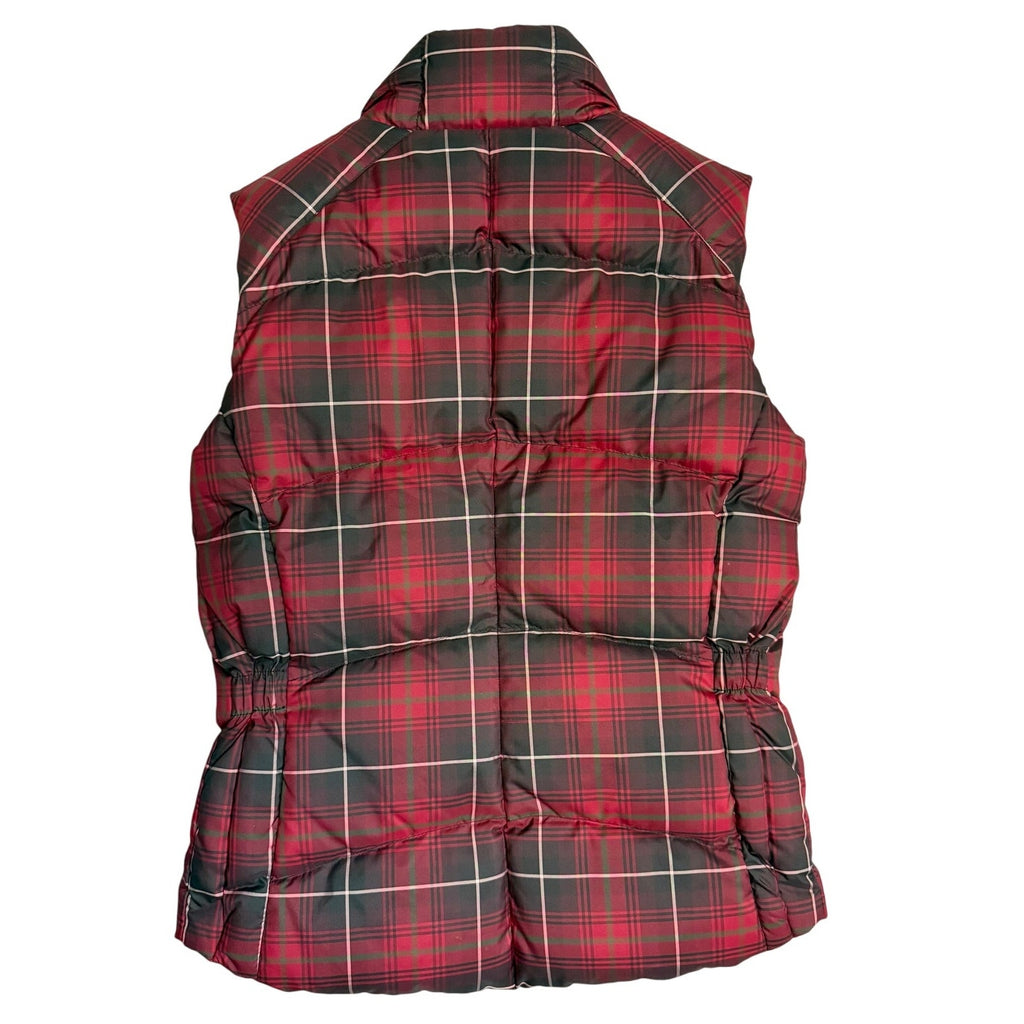 Vintage 90s Eddie Bauer Red Plaid Goose Down Puffer Vest Women’s XS Petite