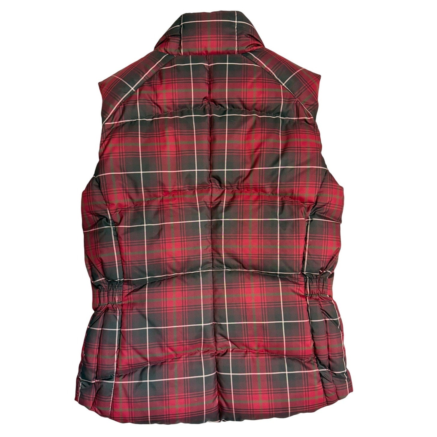 Vintage 90s Eddie Bauer Red Plaid Goose Down Puffer Vest Women’s XS Petite