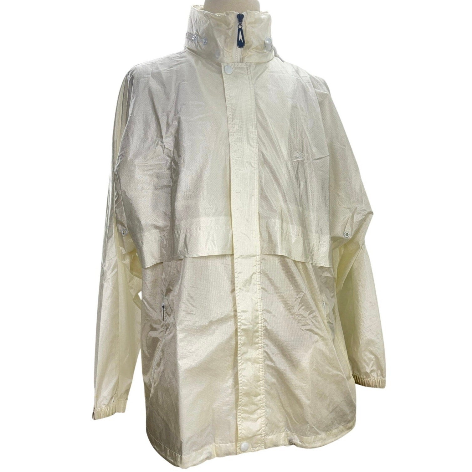 Vintage 90s Speedo Warmup Windbreaker Jacket Men's Large Full Zip Hood Pockets