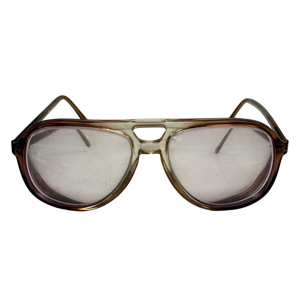 Grant Brown Fade Double Bridge Aviator Eyeglass Frames 55-17-140 Y2K