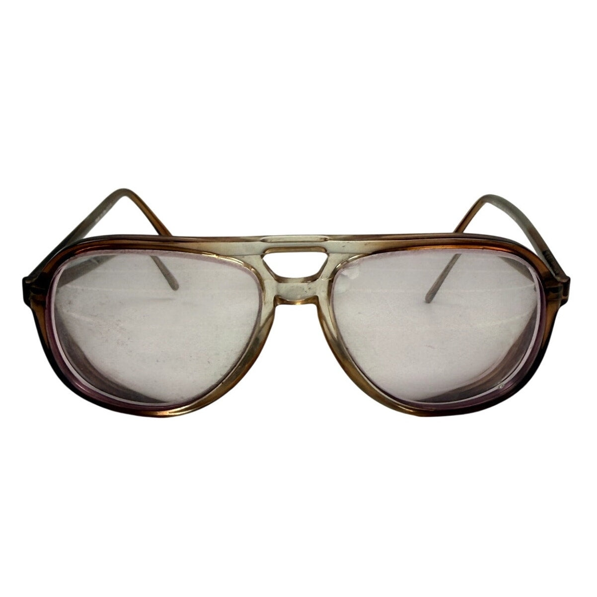 Grant Brown Fade Double Bridge Aviator Eyeglass Frames 55-17-140 Y2K