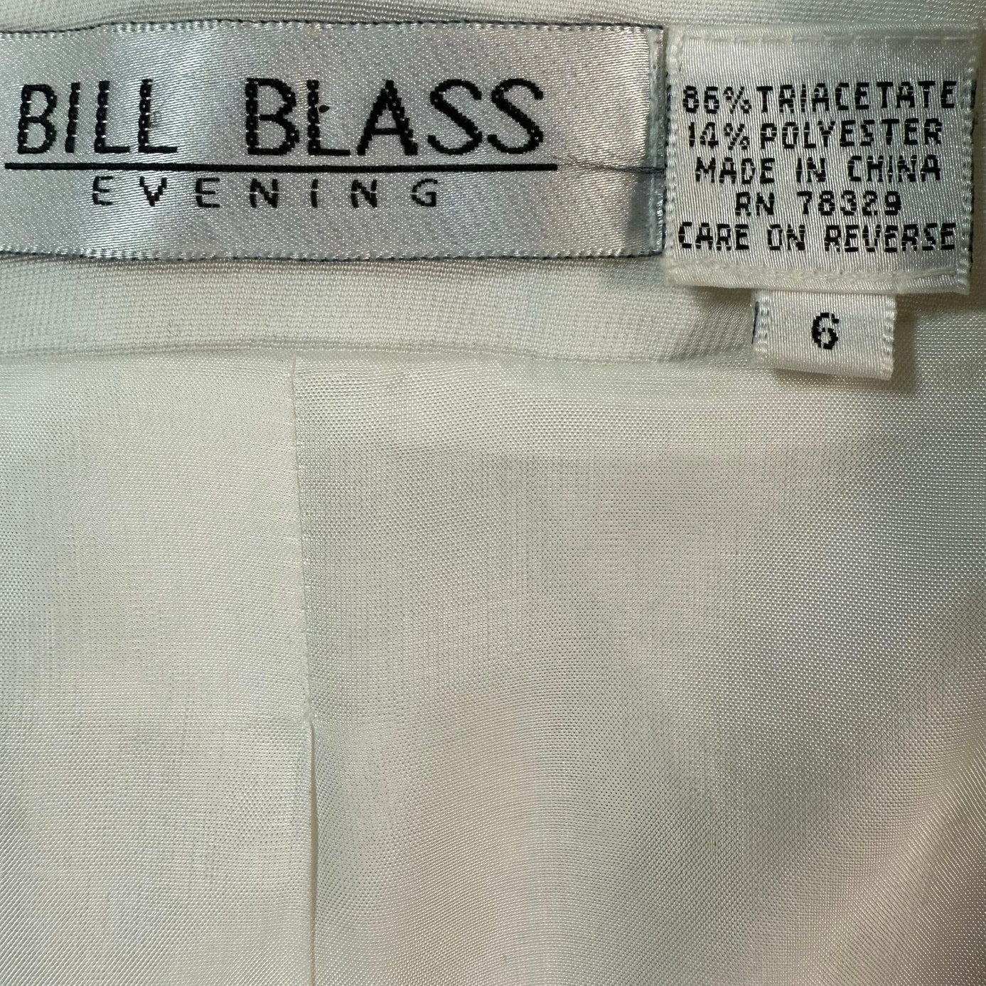 Vintage 90s Women's 6 White Dress Beaded Blazer Jacket Formal Bill Blass