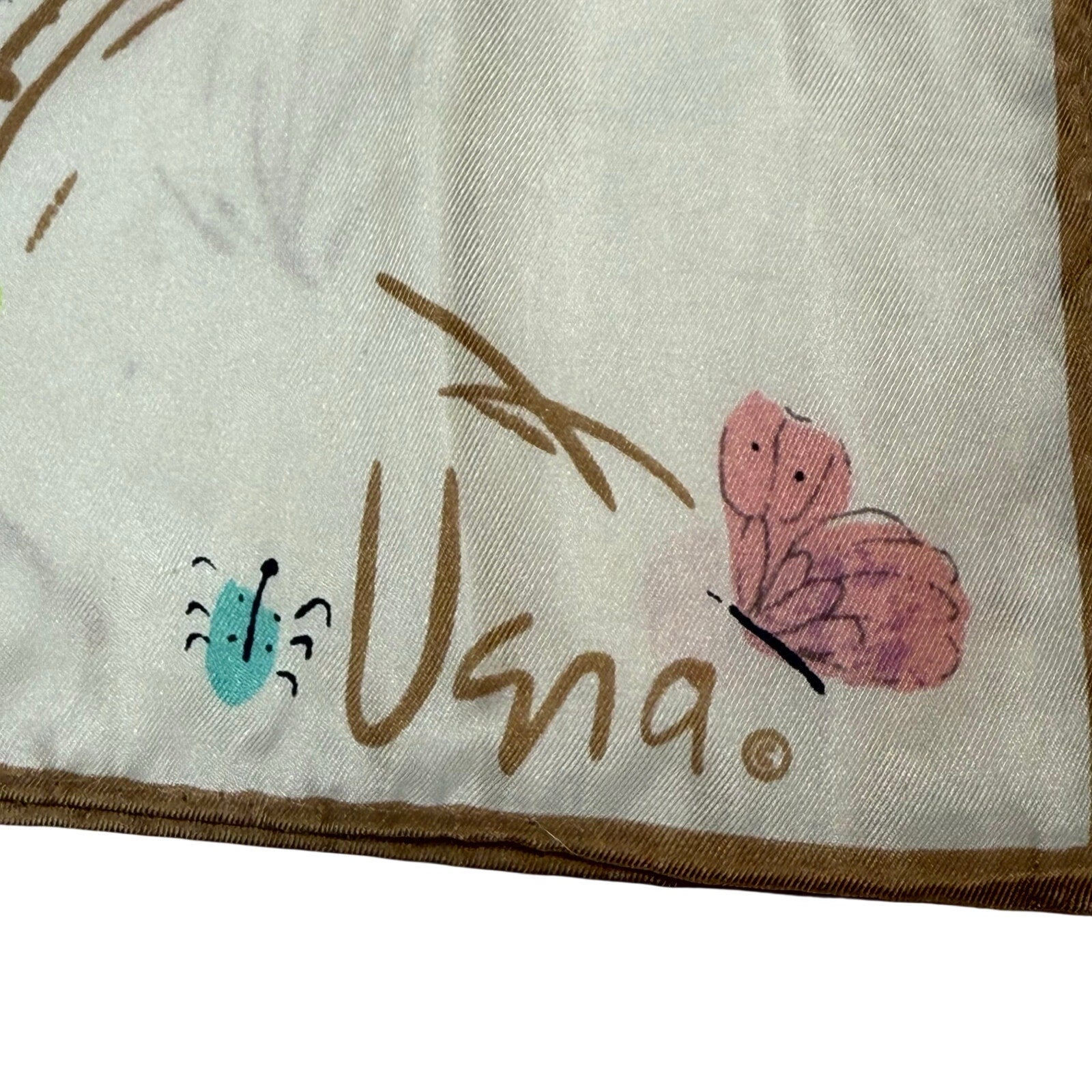 Vintage 60s Women's Scarf Signed Vera Neumann Pastel Spring Butterfly