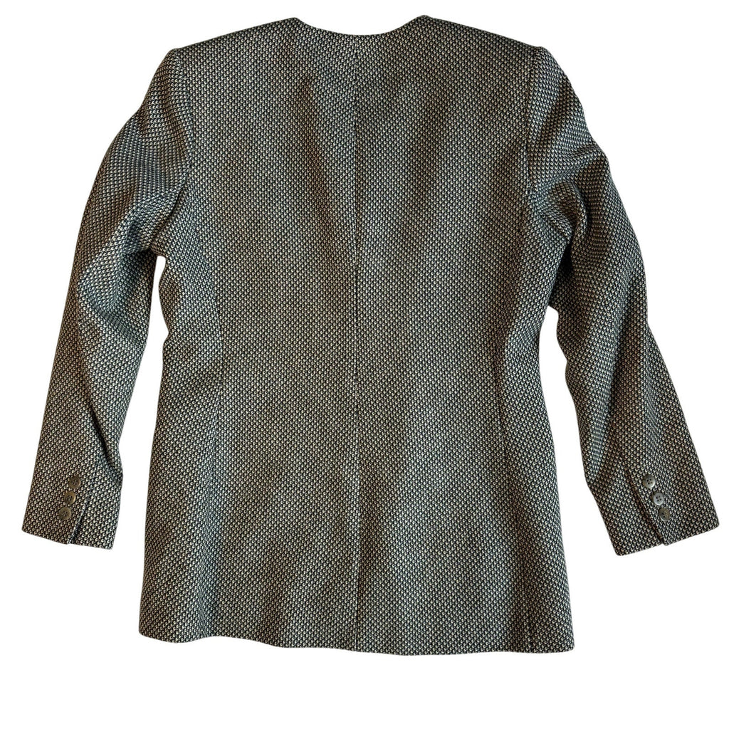 Vintage 90s Bill Burns NY Women’s 6 Herringbone Wool Cashmere Tweed Blazer USA