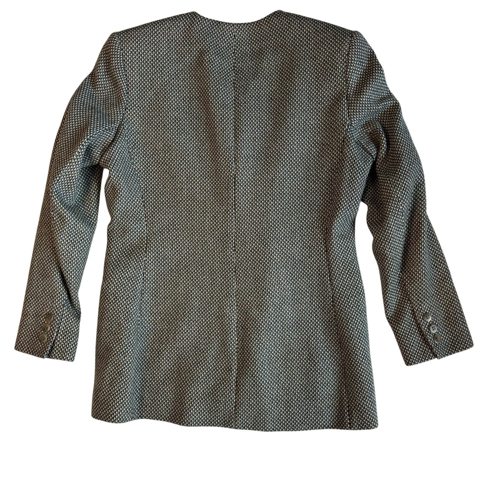 Vintage 90s Bill Burns NY Women’s 6 Herringbone Wool Cashmere Tweed Blazer USA