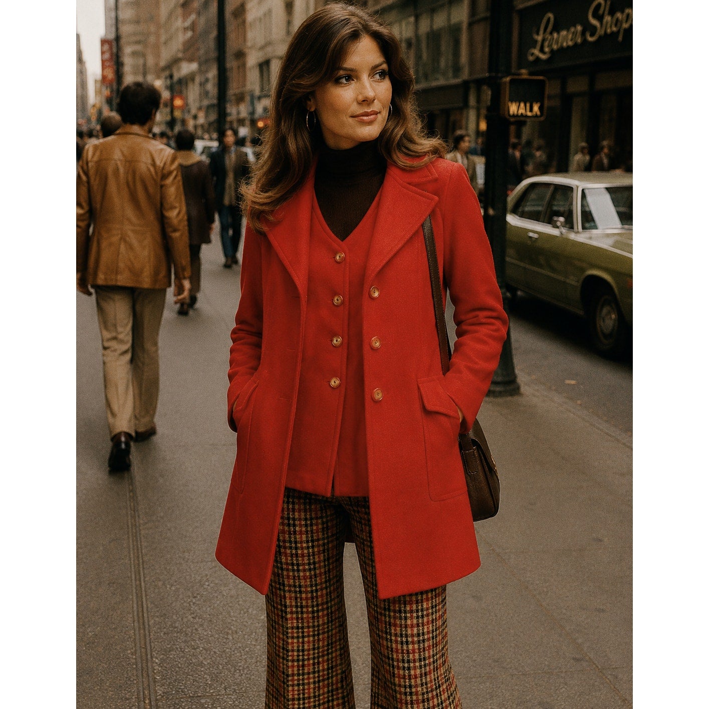 Vintage 70s Polyester Red Vest Blazer Jacket Set Women’s 13/14 Montgomery Ward