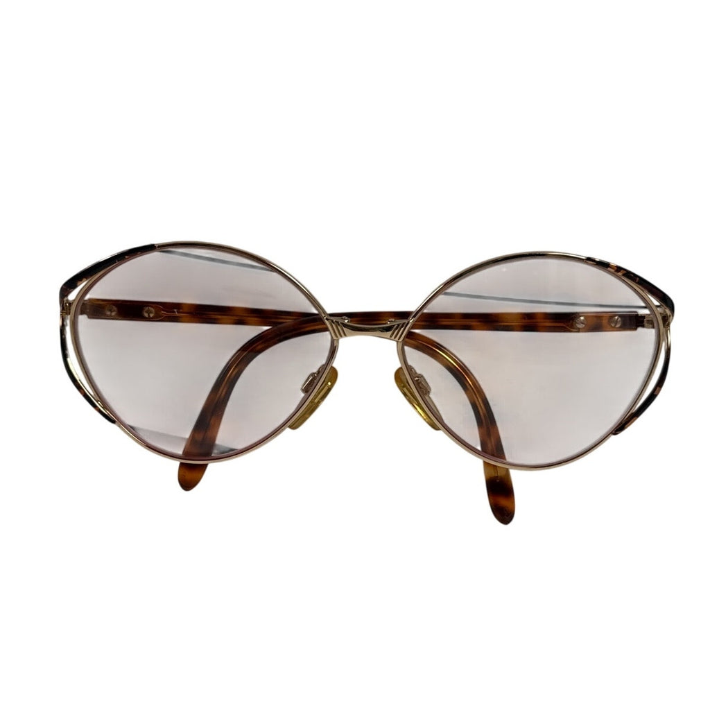 Vintage 90s Valentino Garavani Gold Tortoise Oval Sunglasses 58-14