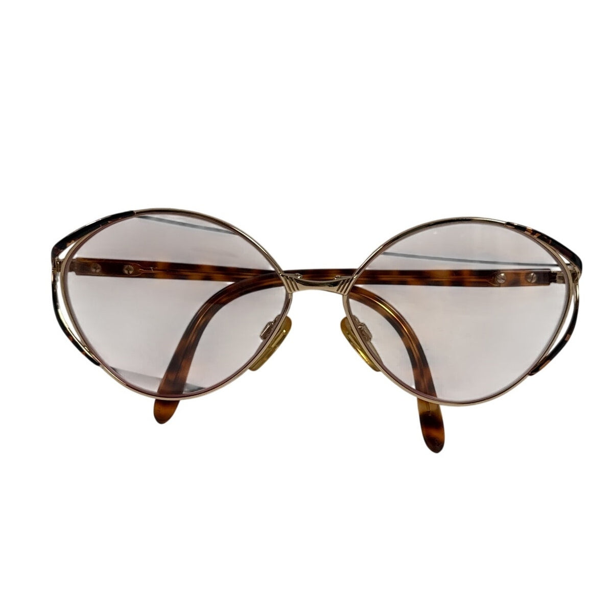 Vintage 90s Valentino Garavani Gold Tortoise Oval Sunglasses 58-14