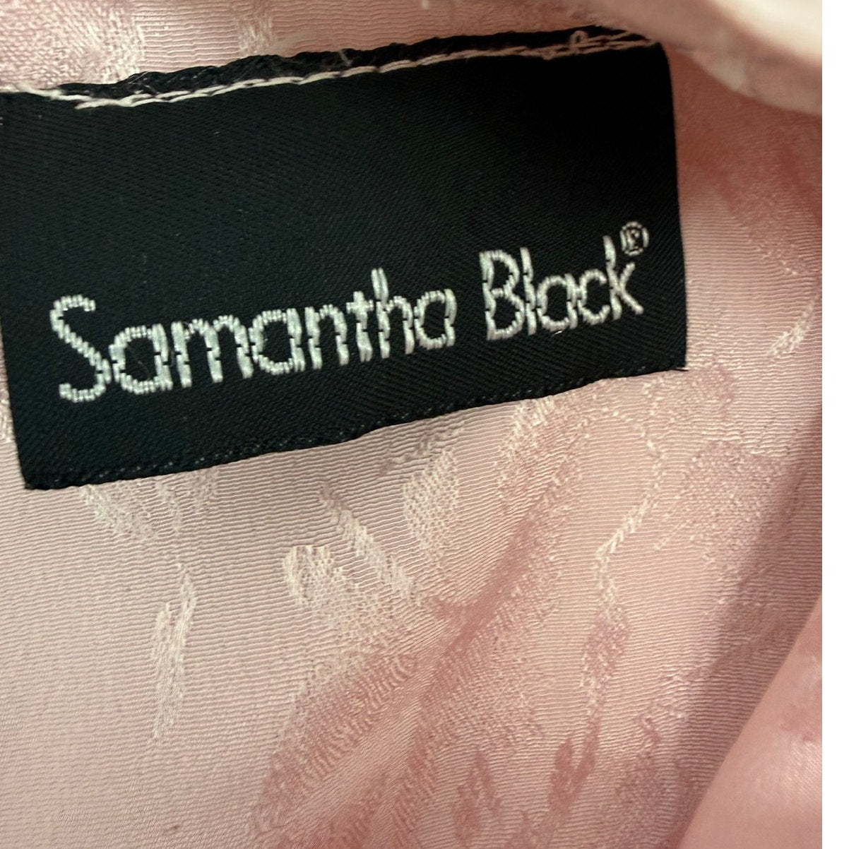 Vintage 80s Women's Medium Samantha Black Pink Fringe Lace Blouson Maxi Dress