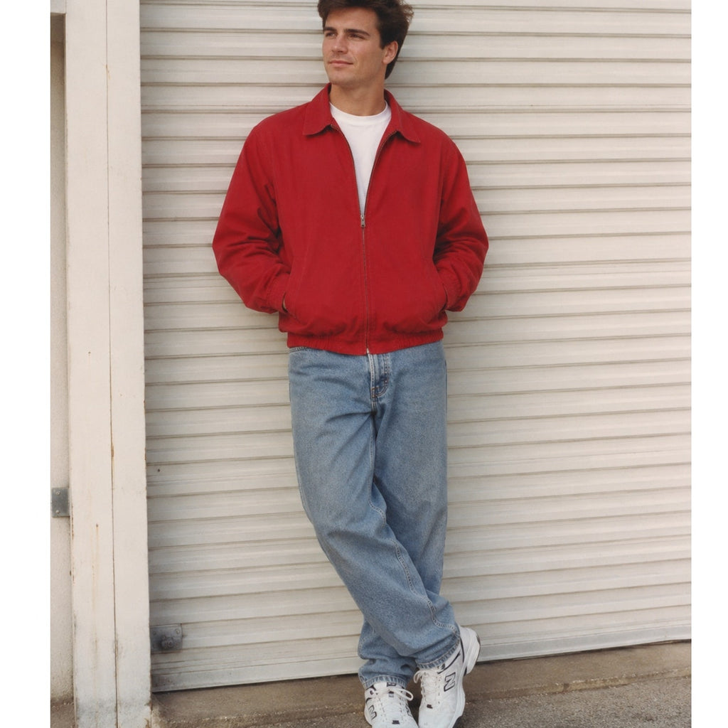 GAP Men's Red Cotton Zip Jacket Large Casual Lightweight Bomber Coat