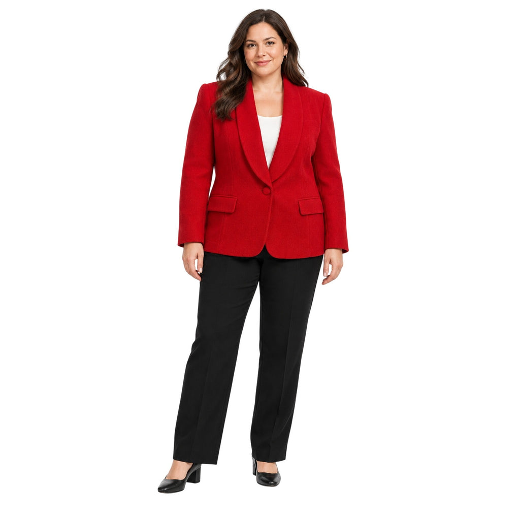Vintage 80s Pendleton Red Wool Shawl Collar Blazer Jacket Women's 16W USA