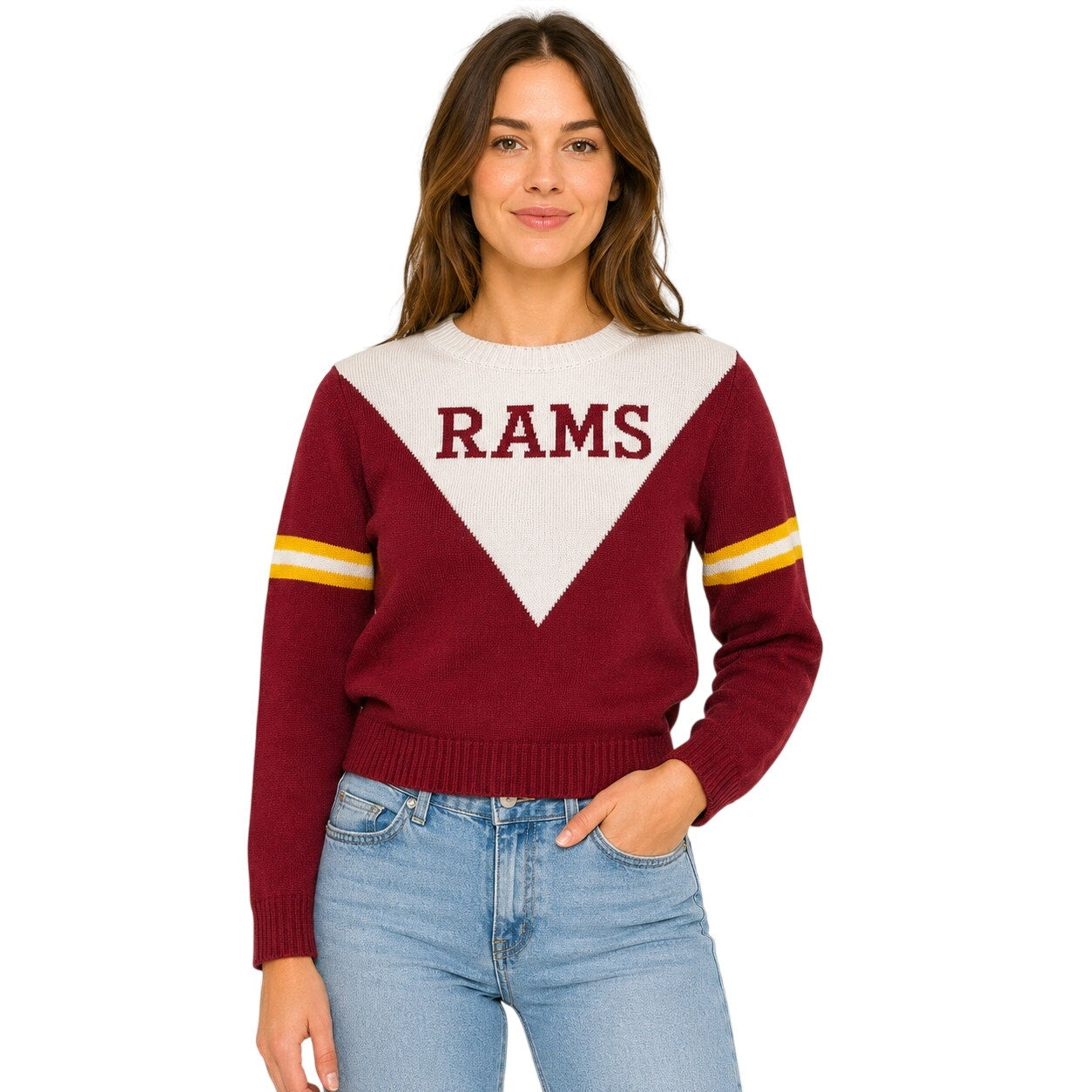 Vintage 60s Dehen Rams Cheerleading Sweater Women's M Portland Oregon USA