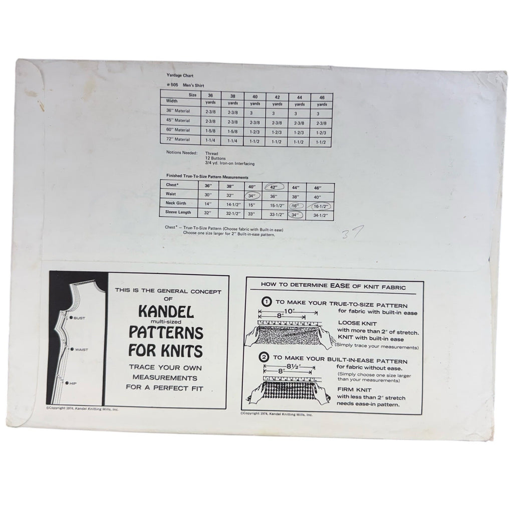 Mens 70s Sewing Pattern