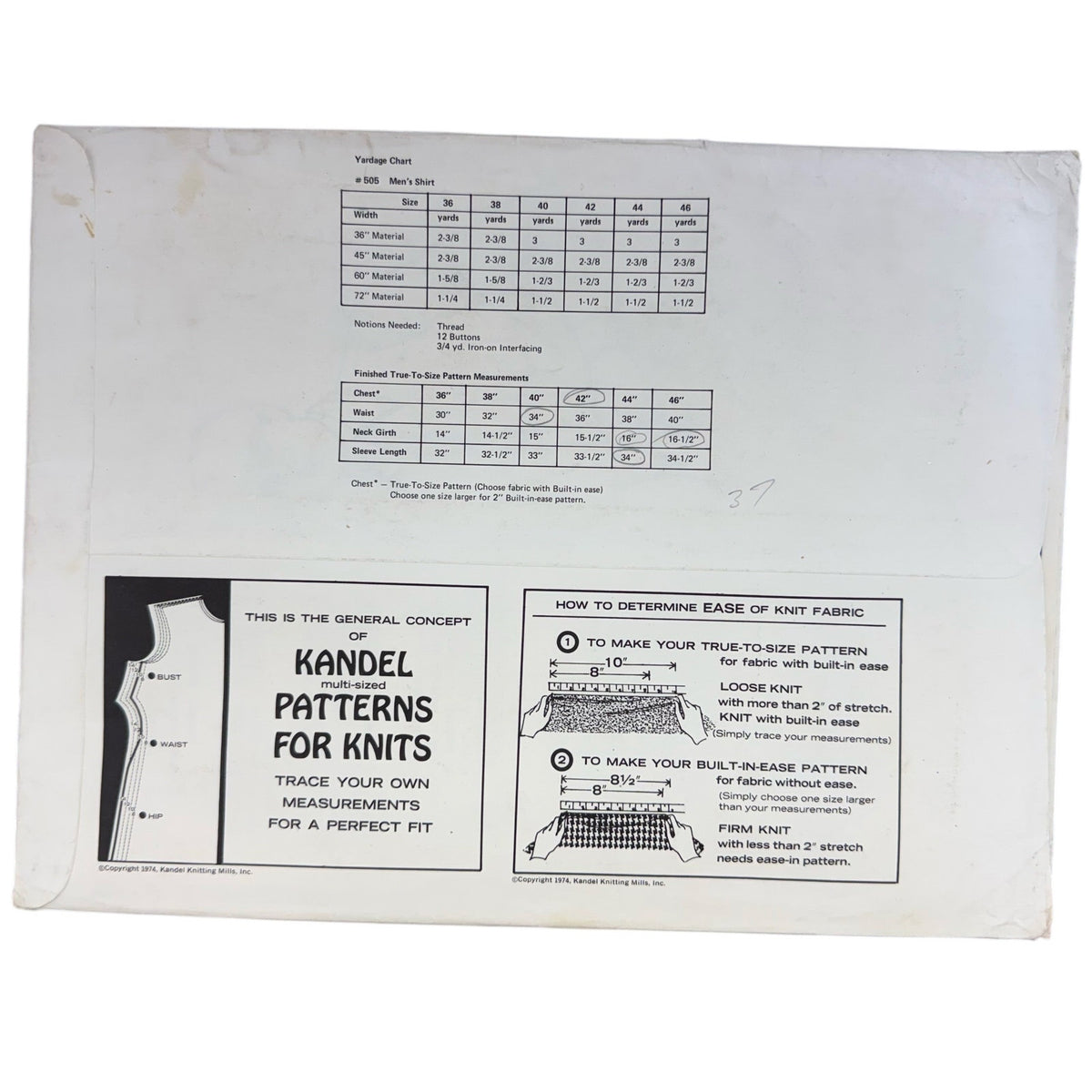 Mens 70s Sewing Pattern