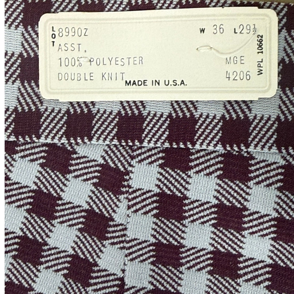 Vintage 70s Pan-Hoi Women's Large Plaid Double Knit Polyester Maxi Skirt USA 36W
