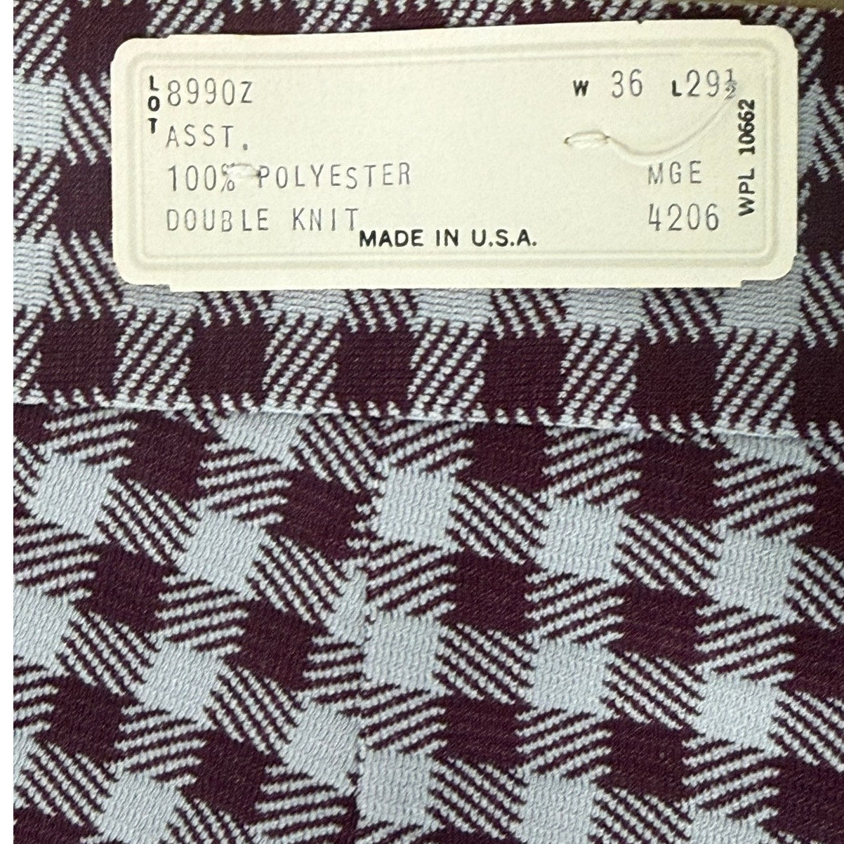Vintage 70s Pan-Hoi Women's Large Plaid Double Knit Polyester Maxi Skirt USA 36W