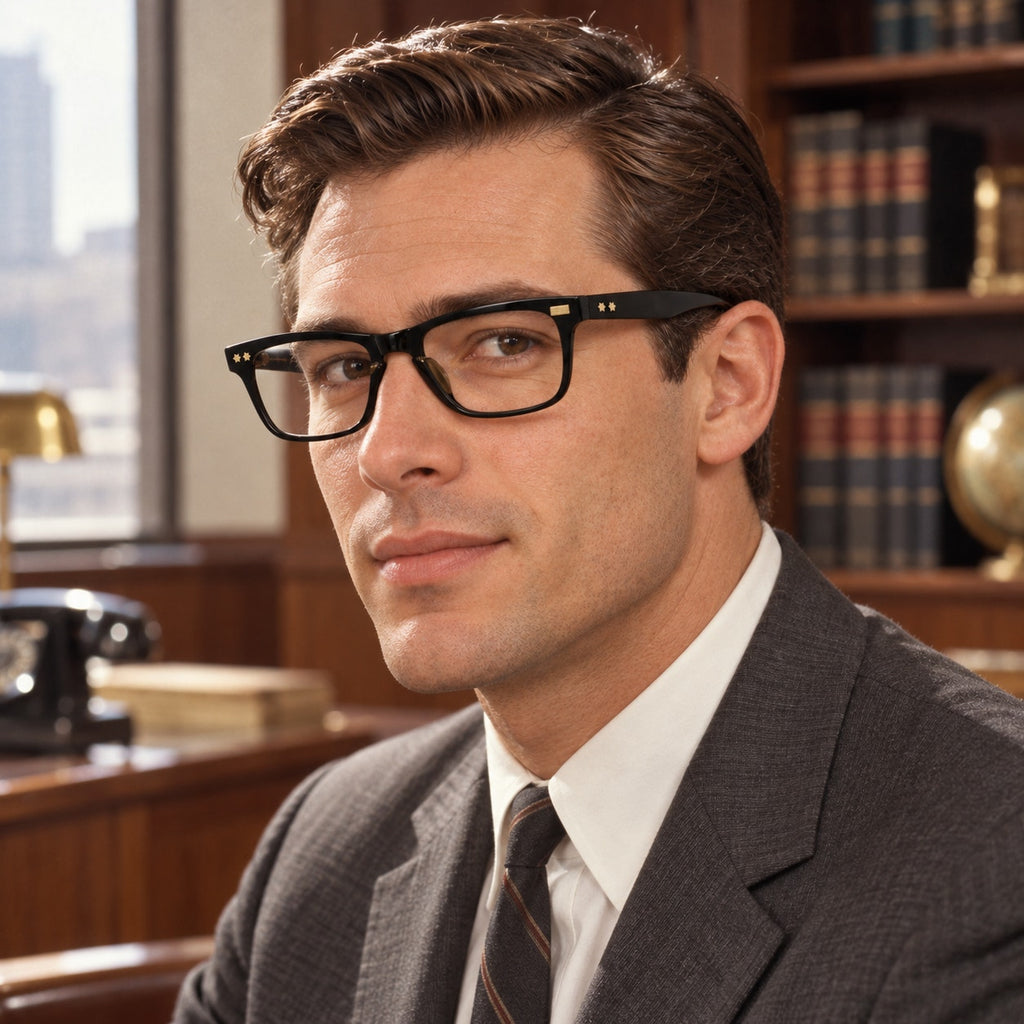 Vintage 50s 60s American Optical Black Horn Rim Eyeglass Frames 5 1/2