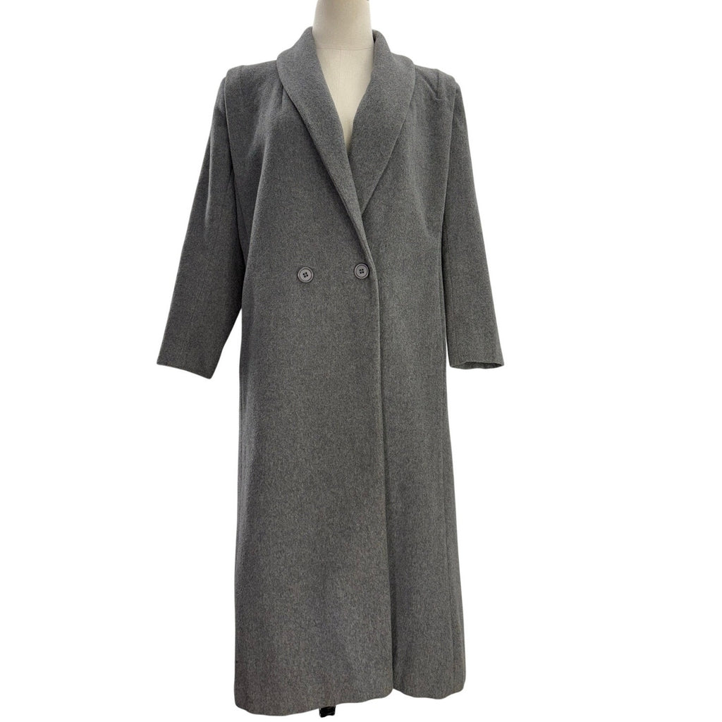 Vintage 80s Women's 2 Ferncroft Gray Wool Cashmere Blend Long Coat USA Made