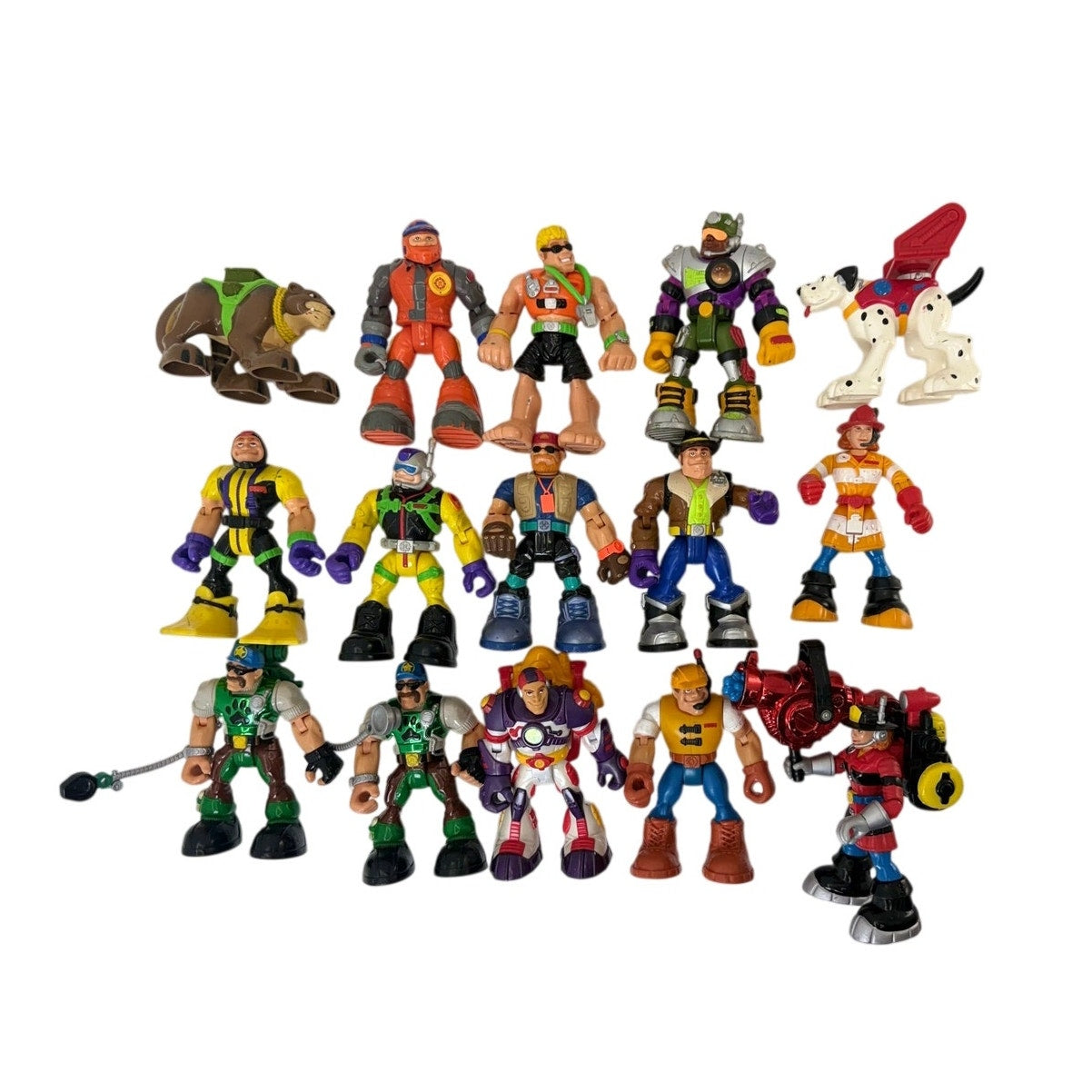 Vintage 90s Fisher Price Rescue Heroes Lot of 15 Action Figures 1997-2002